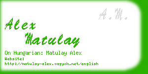 alex matulay business card